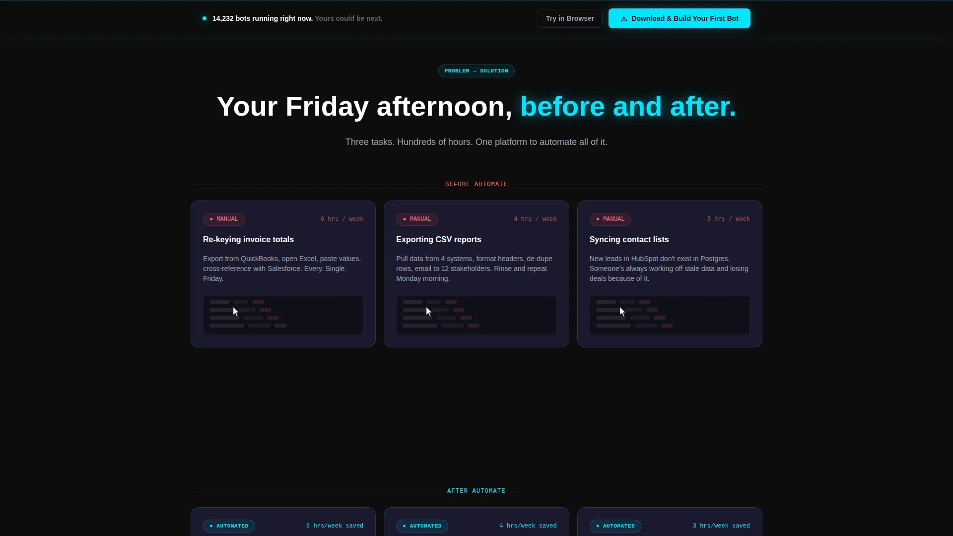 No-Code RPA Landing Page Template