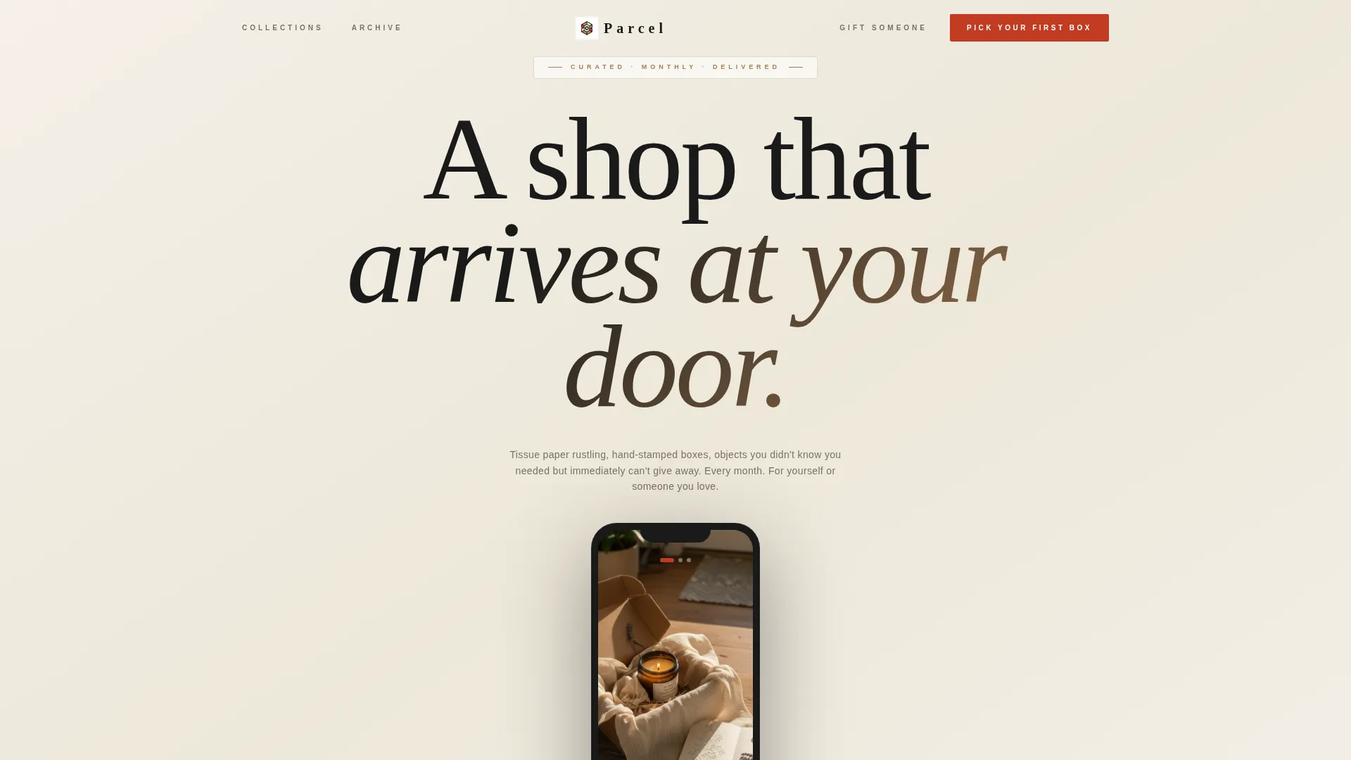 Curated Subscription Gift Box Landing Page Template