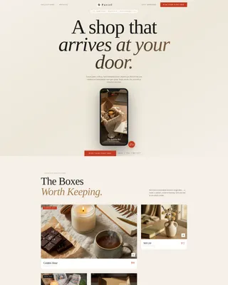 Curated Subscription Gift Box Landing Page Template
