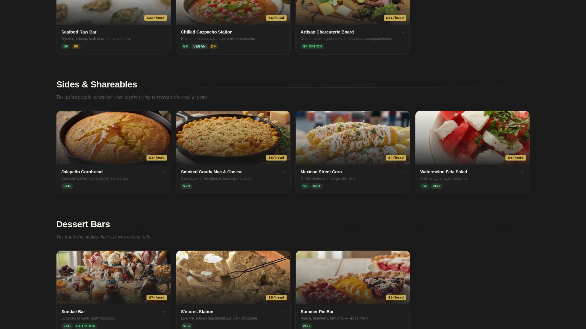 Summer Catering Gallery & Detail Landing Page Template