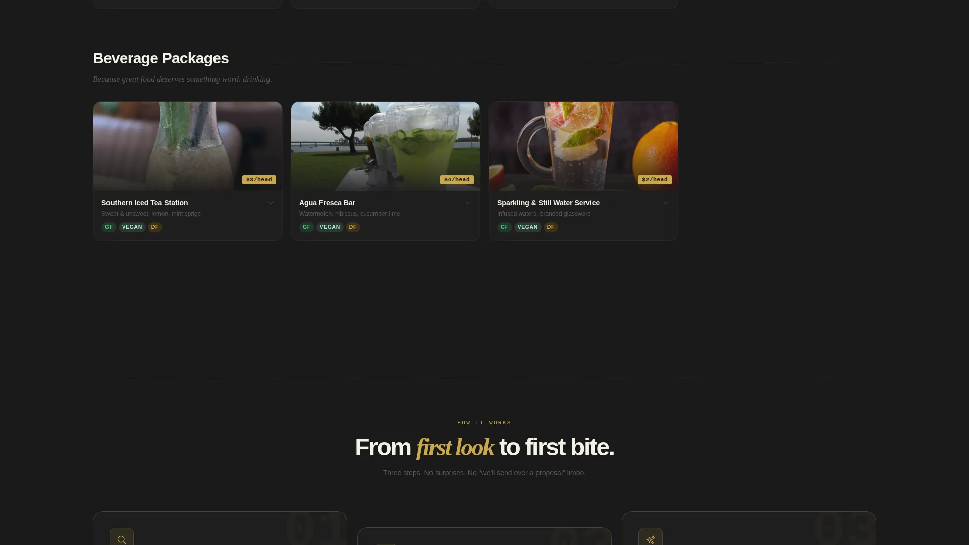 Summer Catering Gallery & Detail Landing Page Template