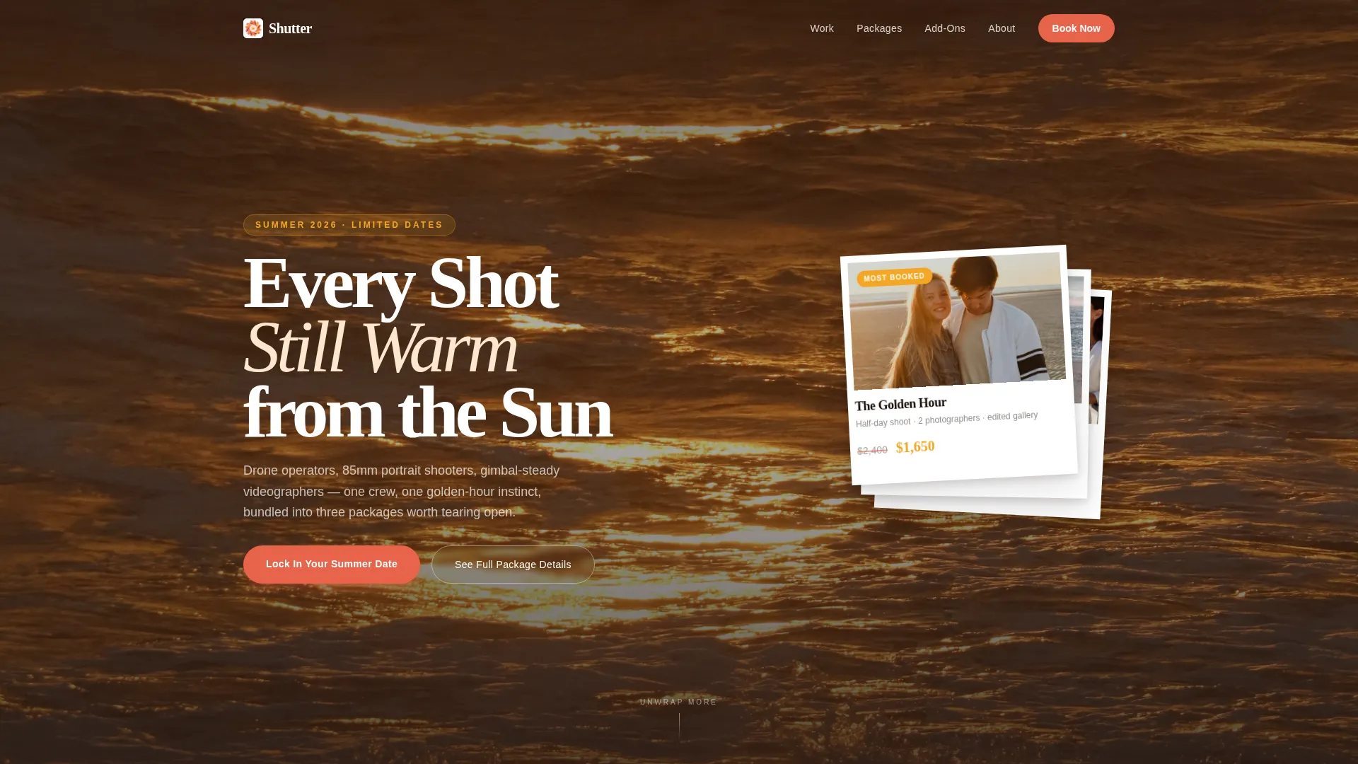 Vivid Summer Photography Landing Page Template