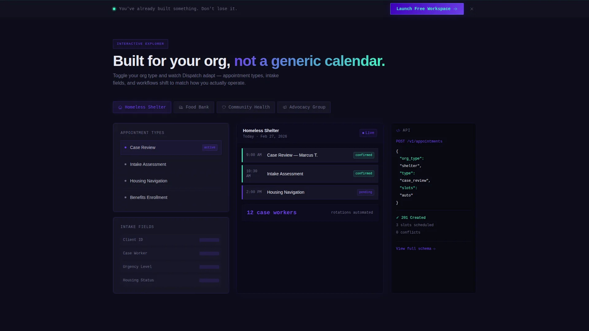 Nonprofit Software Booking Website Template