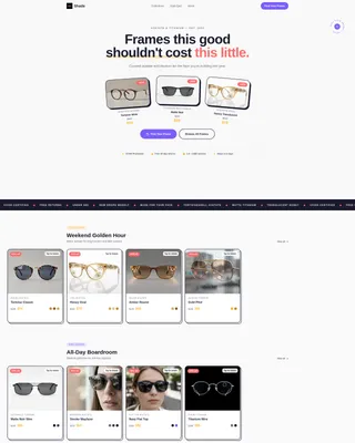 Eyewear & Sunglasses Gallery Landing Page Template