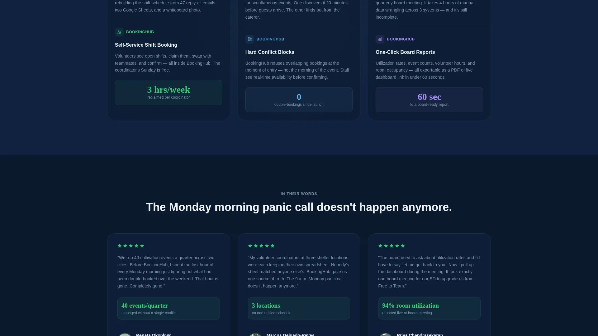 Nonprofit Software & SaaS Booking Website Template