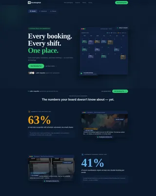 Nonprofit Software & SaaS Booking Website Template