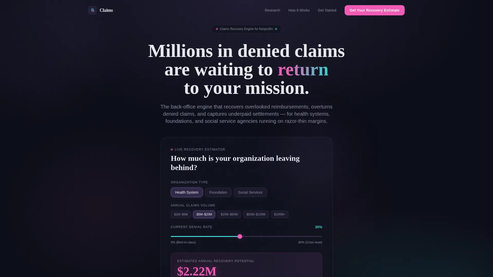 Nonprofit Software Specialist Cost Calculator Website Template