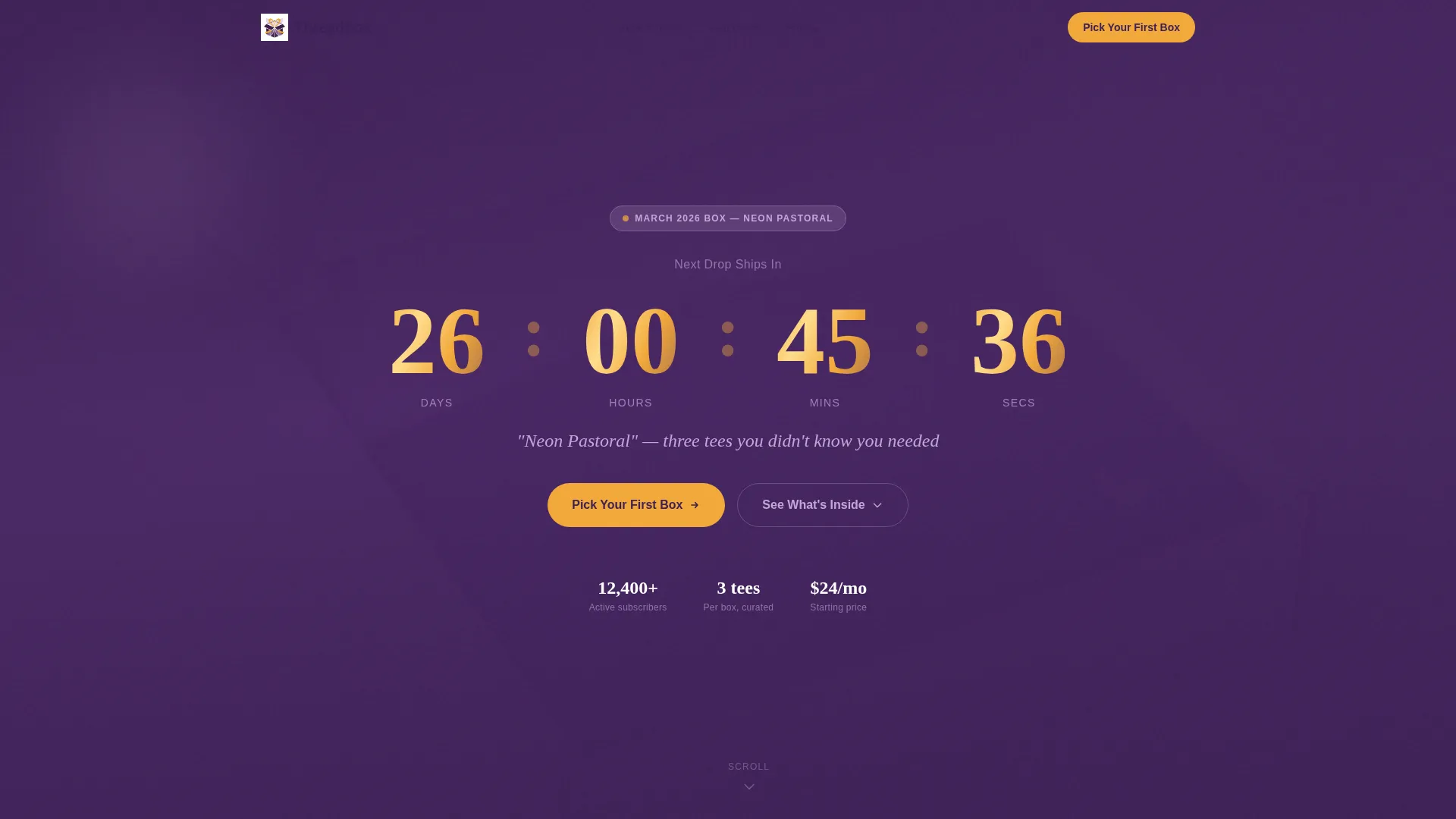 Subscription Box Services Pre-Launch & Coming Soon Website Template