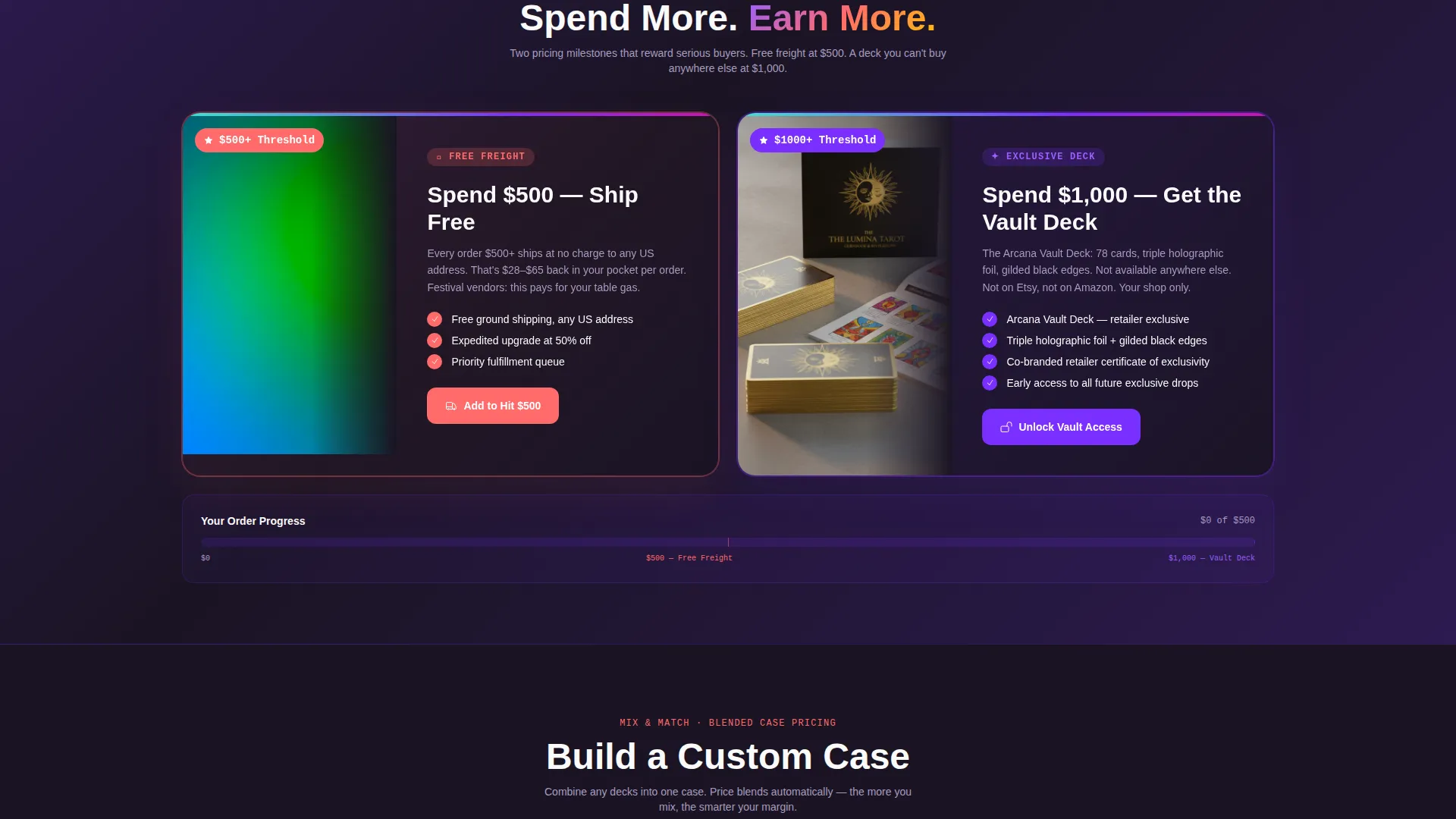 Wholesale Tarot Landing Page Template | Masonry Grid