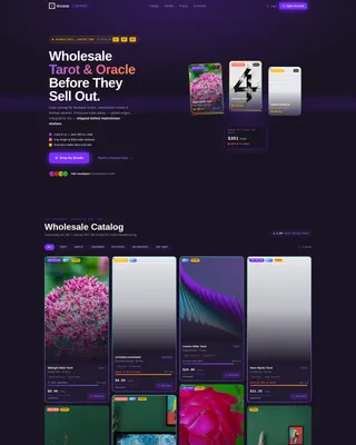 Wholesale Tarot Landing Page Template | Masonry Grid