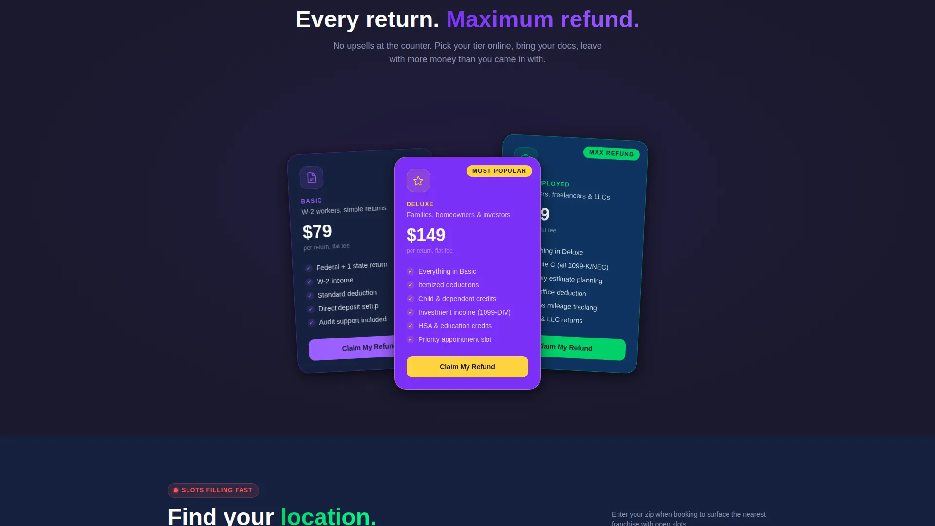 Highrefund - Tax Franchise Landing Page Template