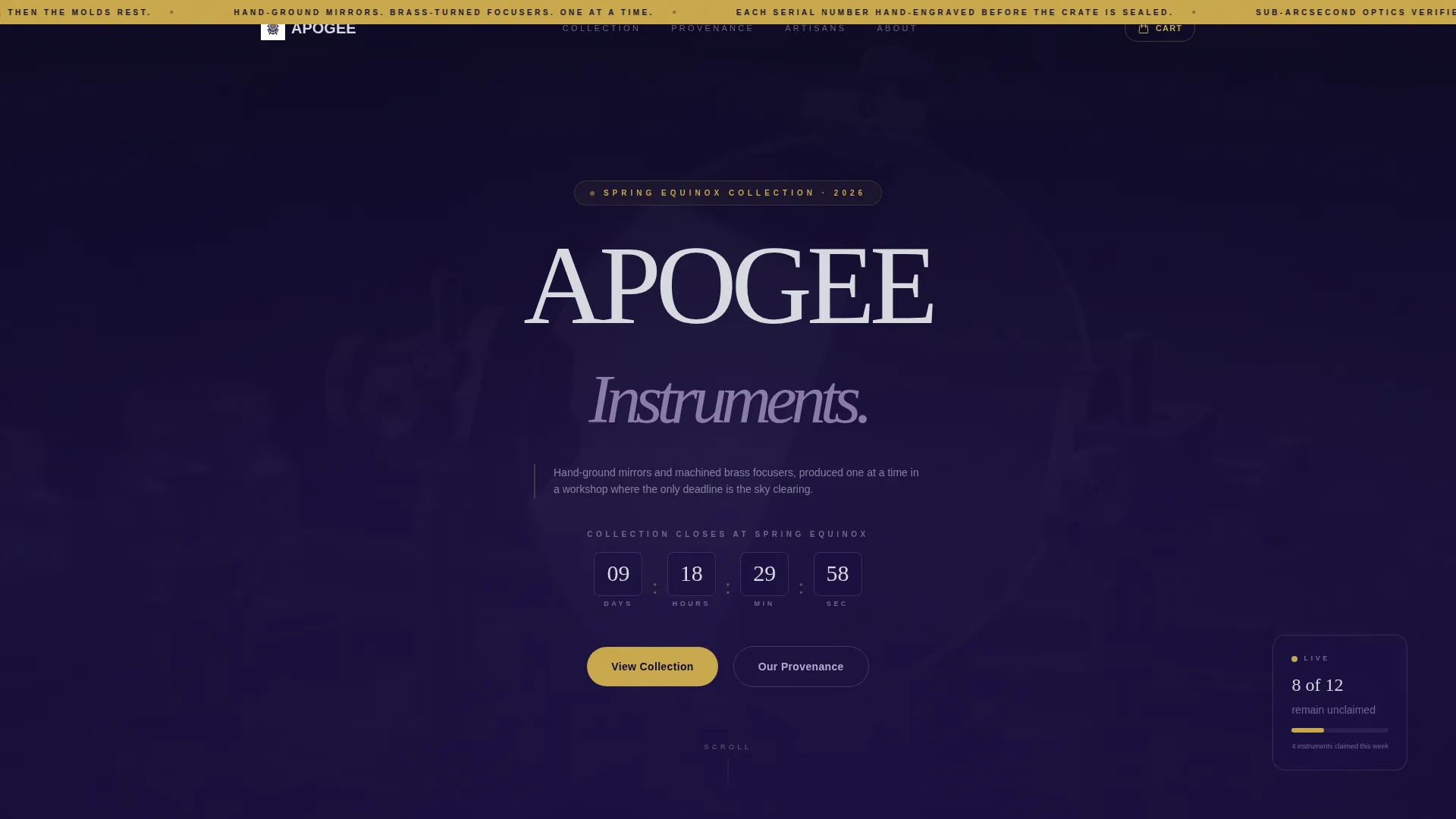 Artisan Telescope & Astronomy Gear Landing Page