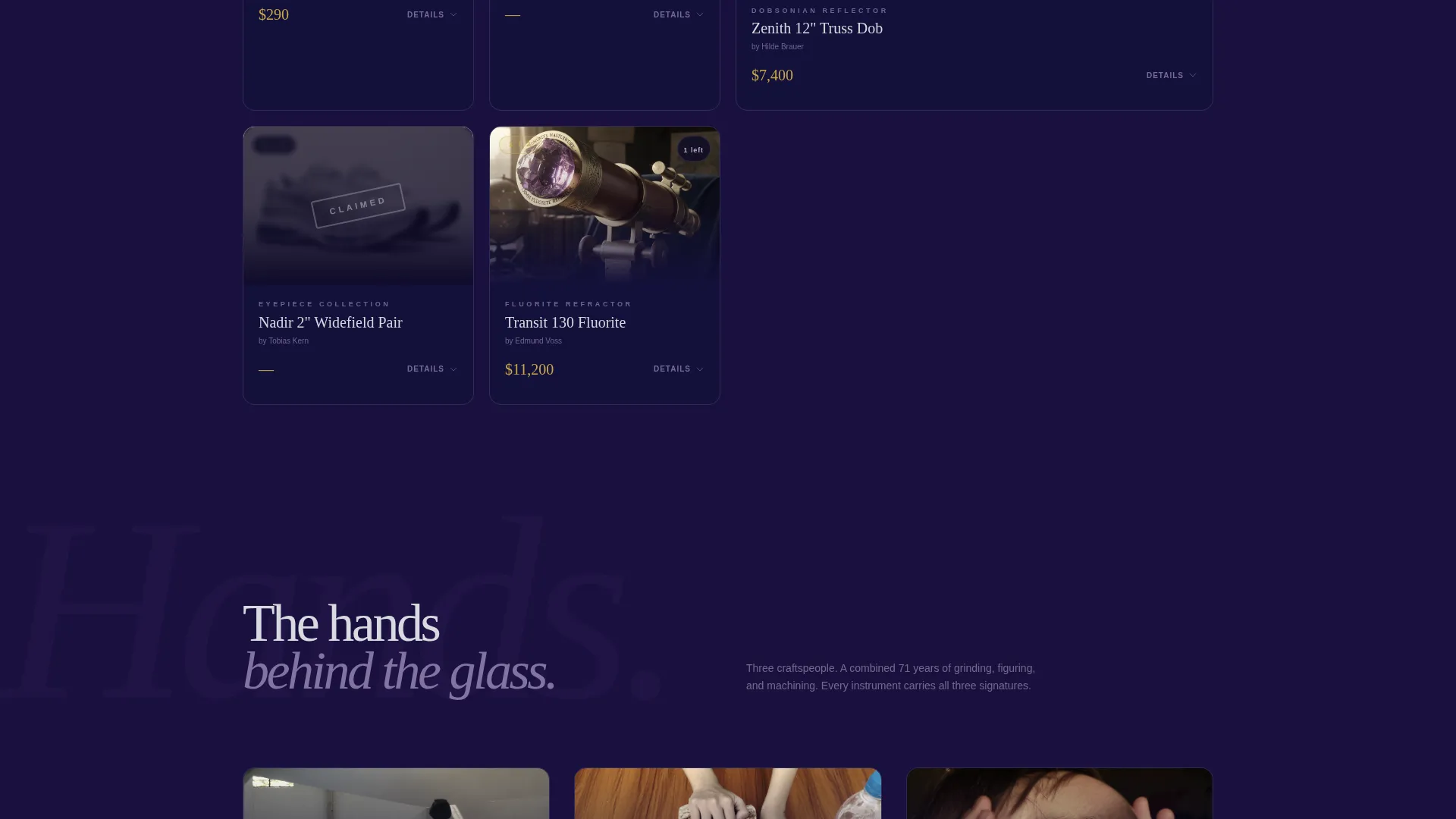 Artisan Telescope & Astronomy Gear Landing Page