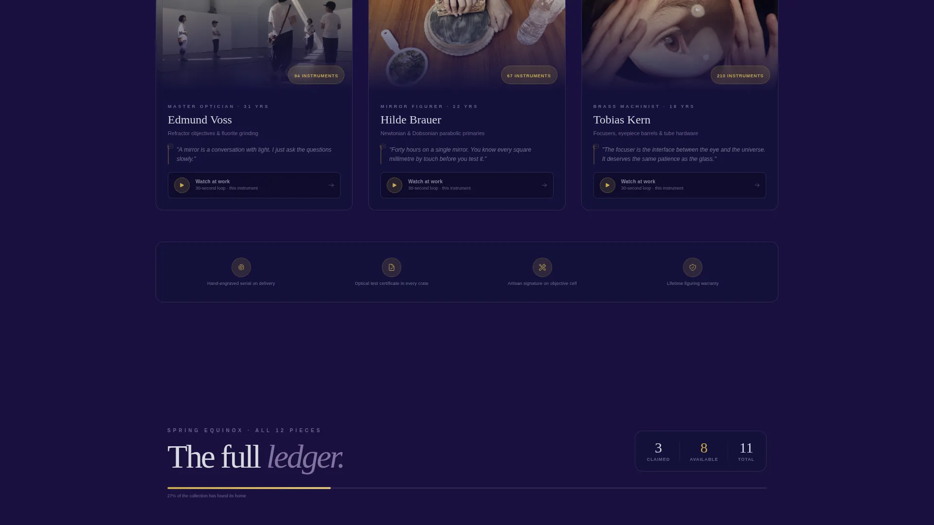Artisan Telescope & Astronomy Gear Landing Page