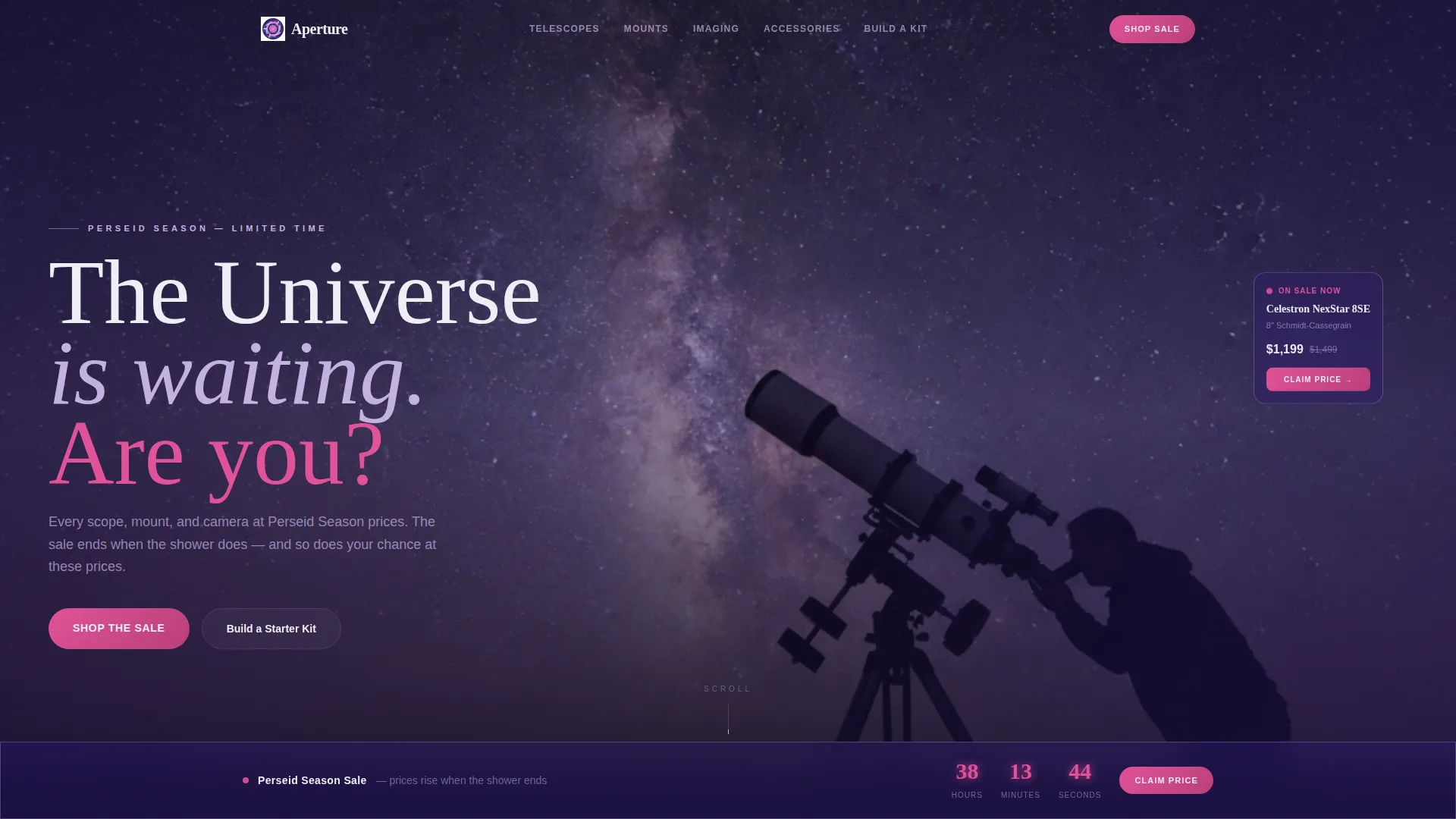 Astronomy Gear Sale Landing Page Template