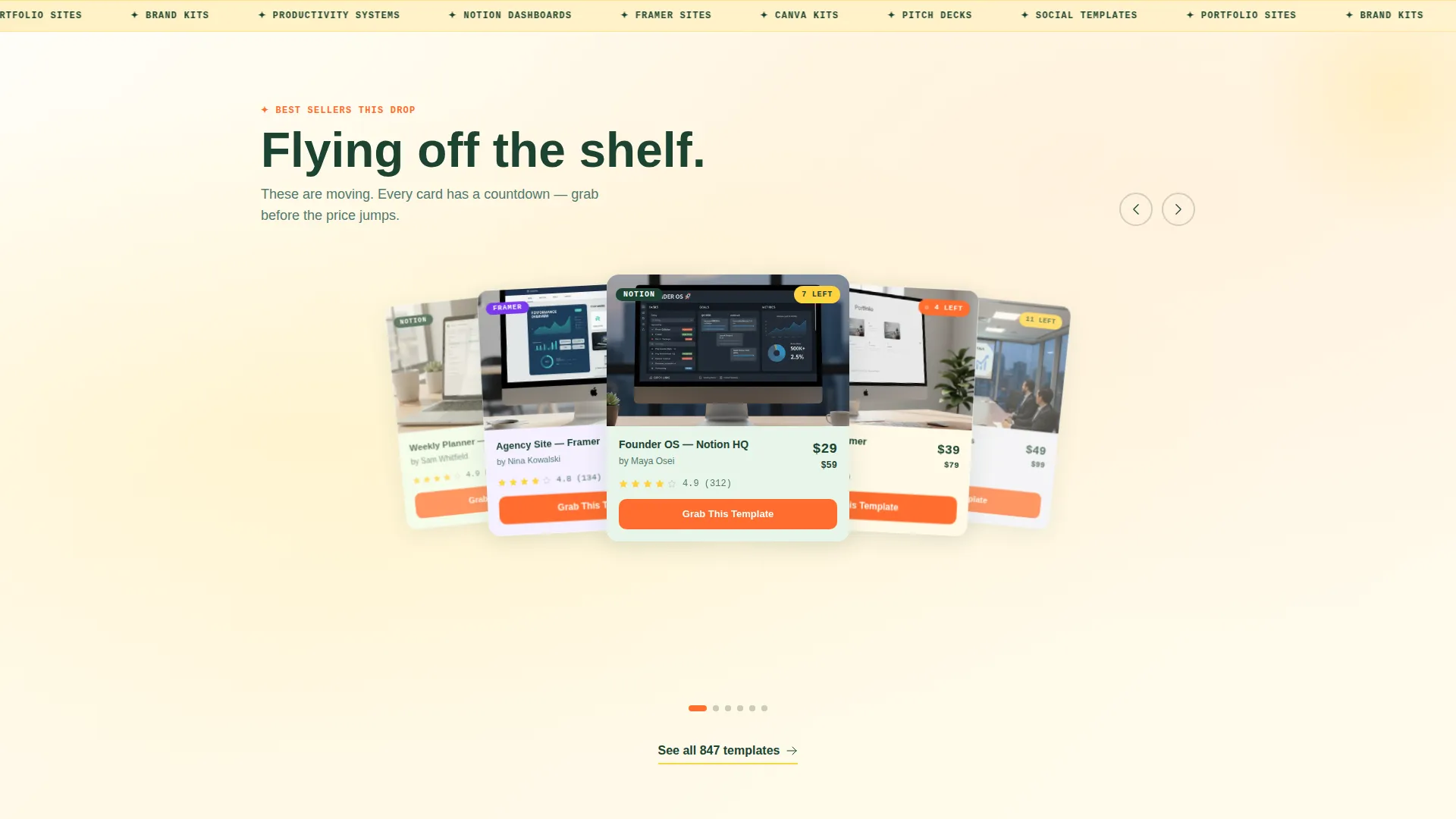 Curated Marketplace Landing Page Template