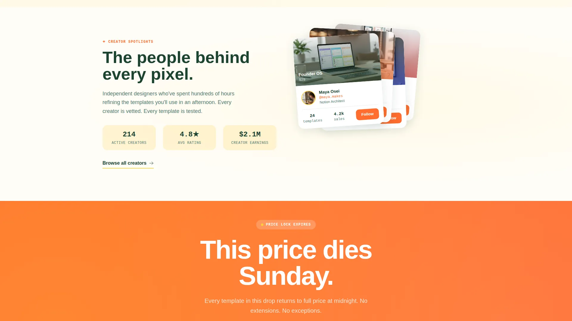 Curated Marketplace Landing Page Template