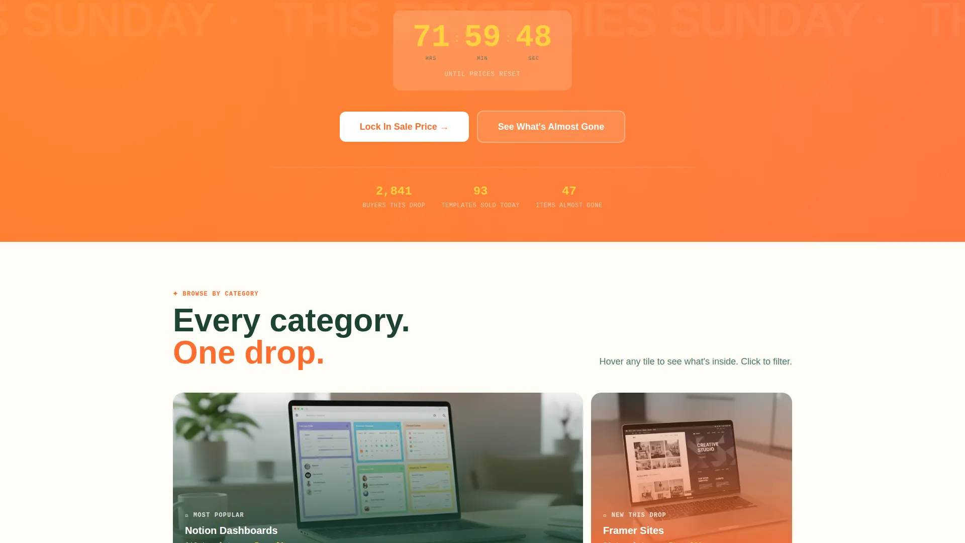 Curated Marketplace Landing Page Template