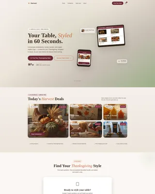 Thanksgiving Decoration Marketplace Landing Page
