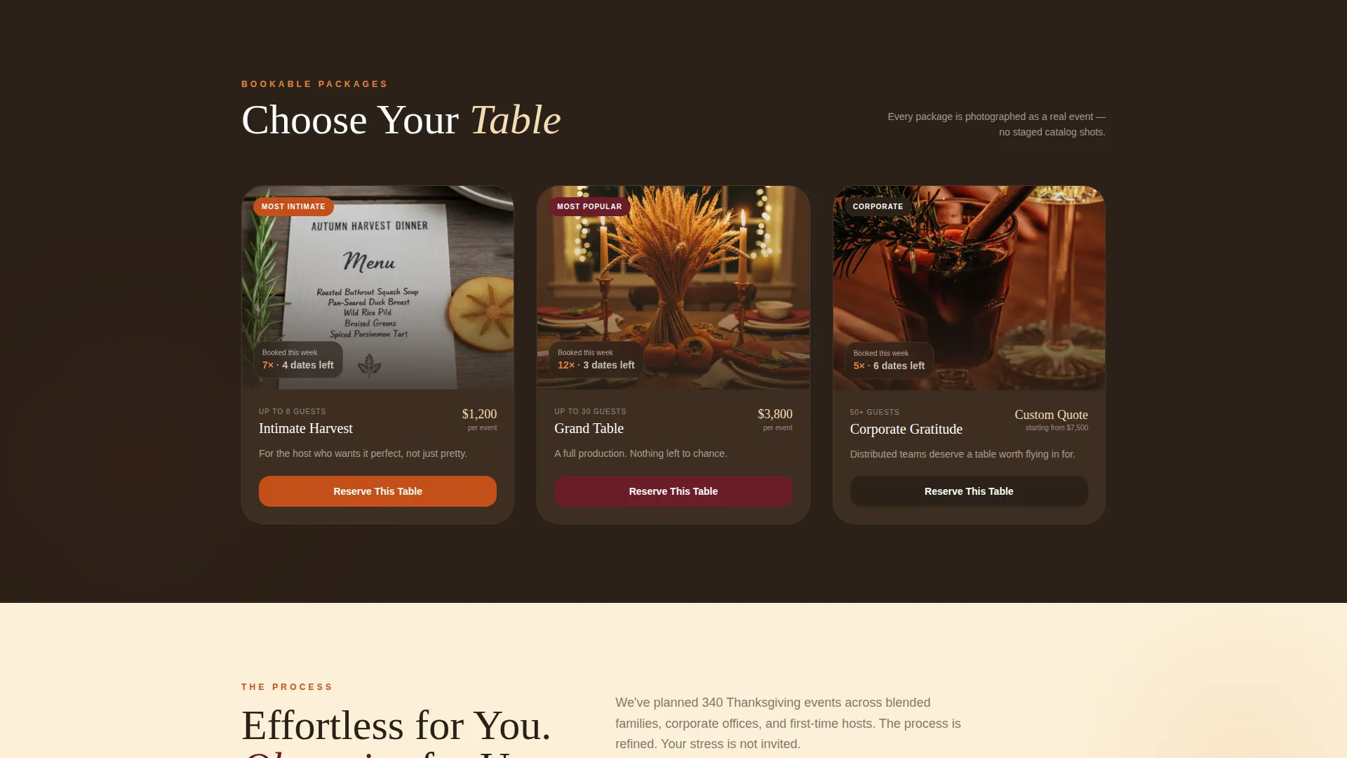 Thanksgiving Event Planner Landing Page Template
