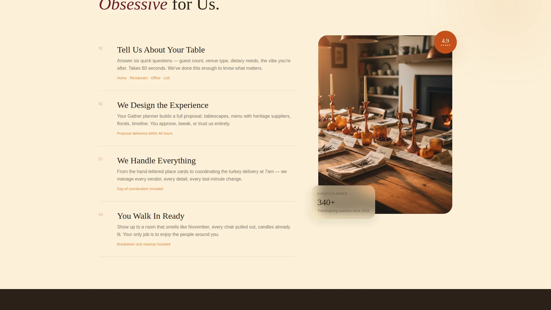 Thanksgiving Event Planner Landing Page Template