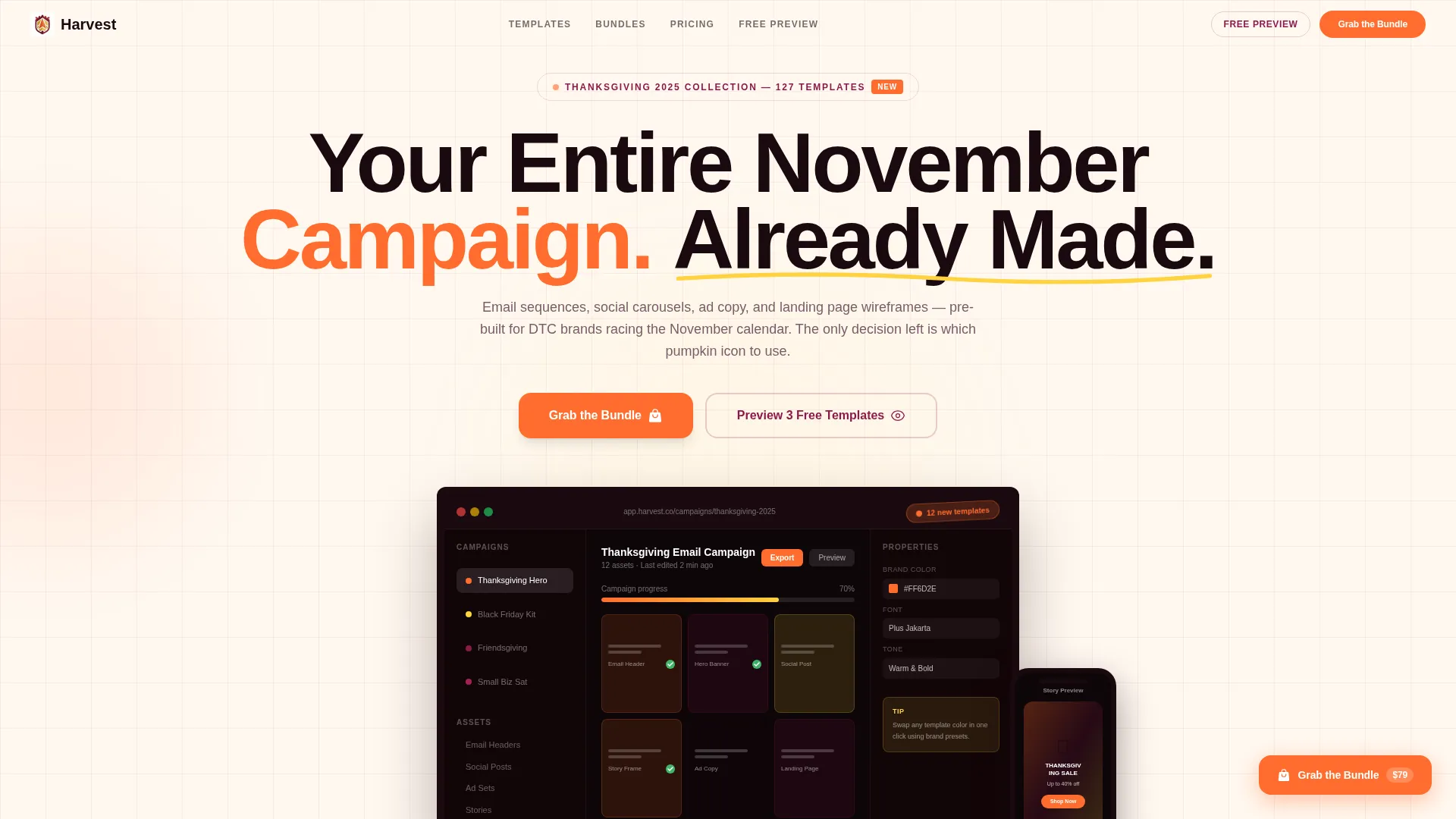 Thanksgiving Marketing Campaign Landing Page Template