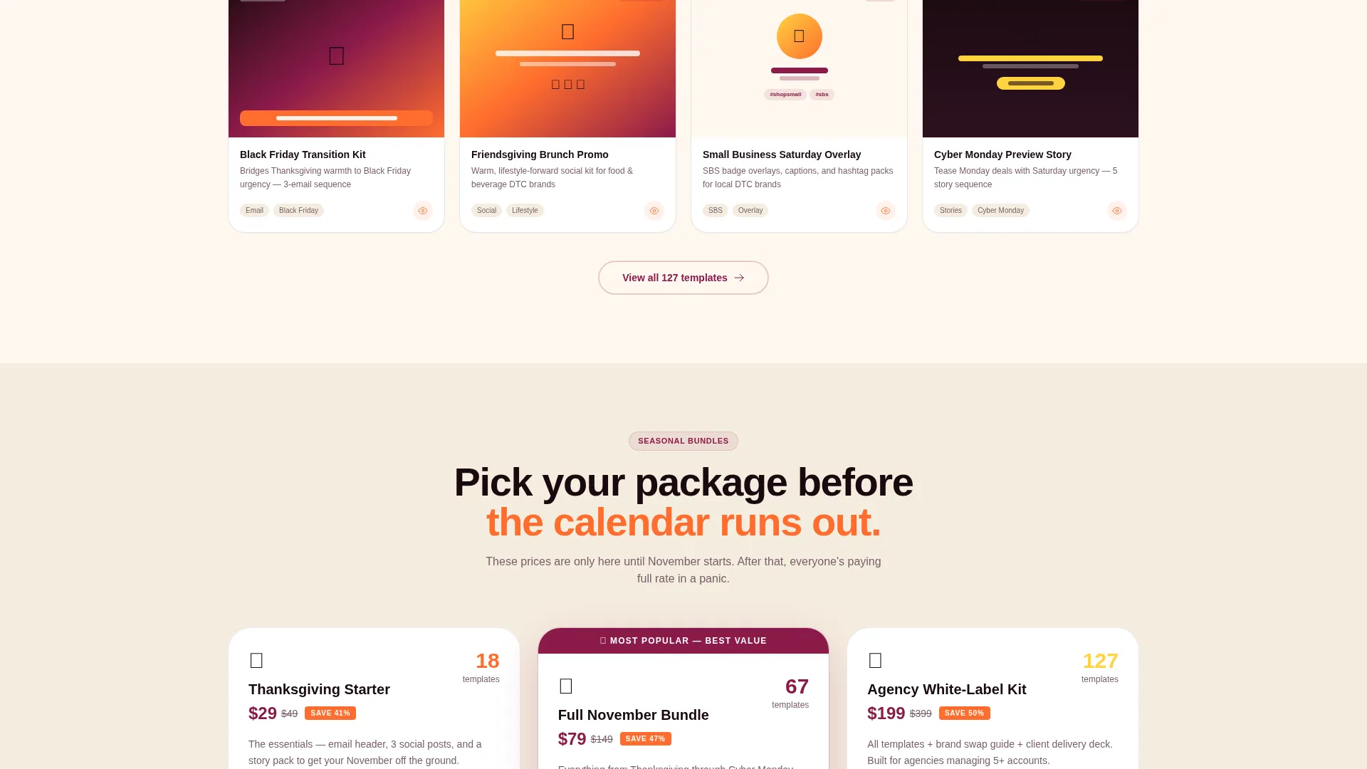 Thanksgiving Marketing Campaign Landing Page Template