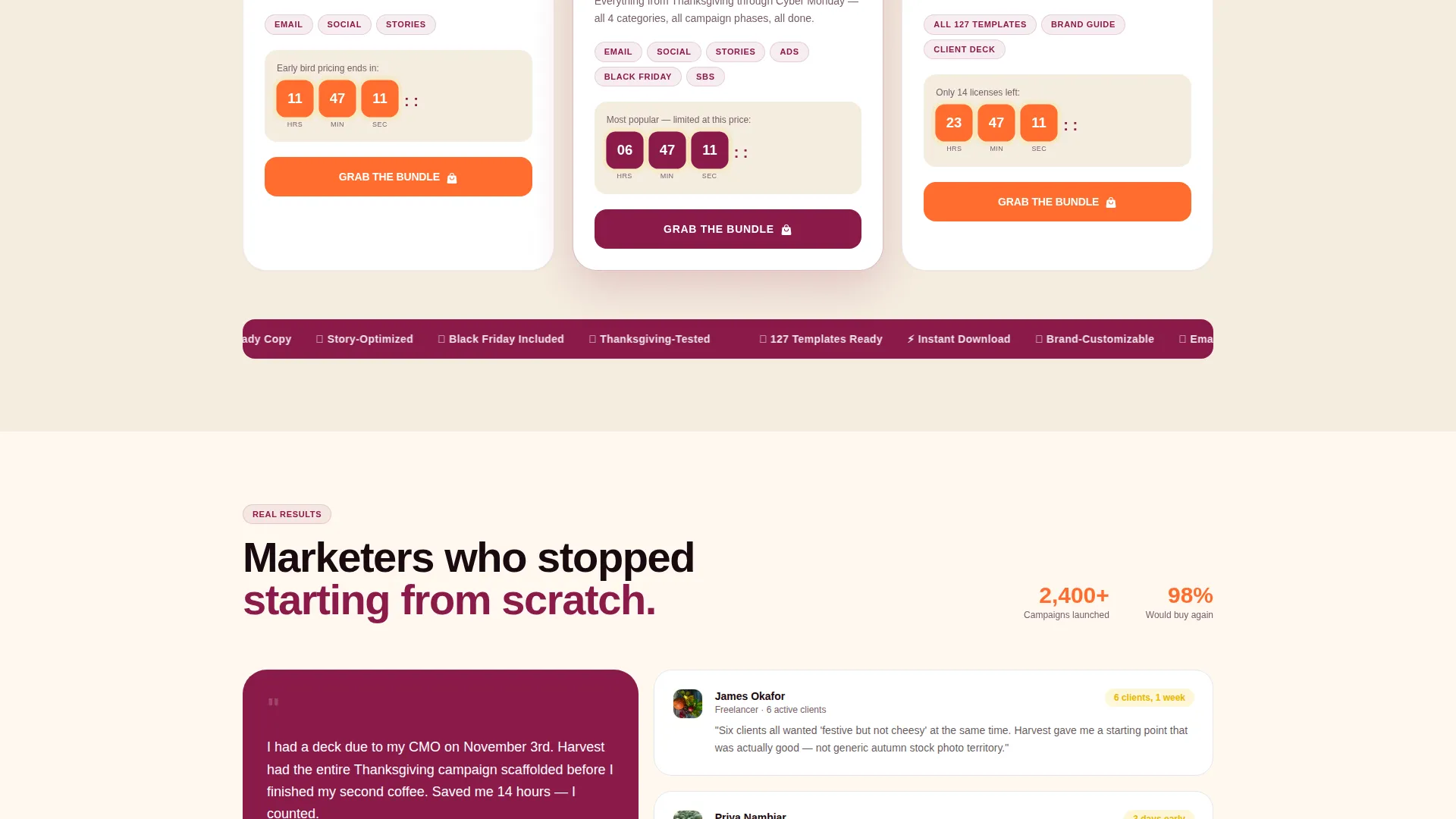 Thanksgiving Marketing Campaign Landing Page Template