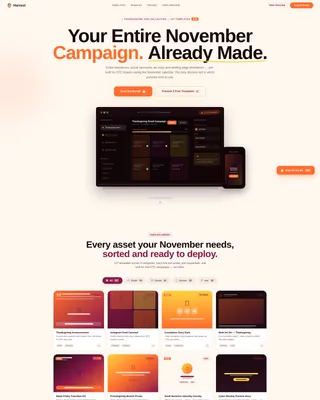 Thanksgiving Marketing Campaign Landing Page Template