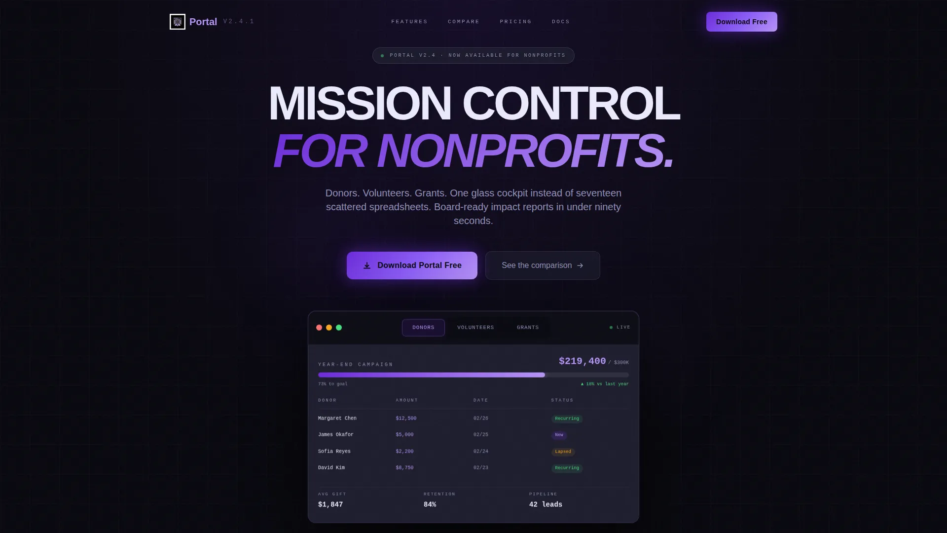 Mission-Driven Nonprofit Platform Landing Page Template