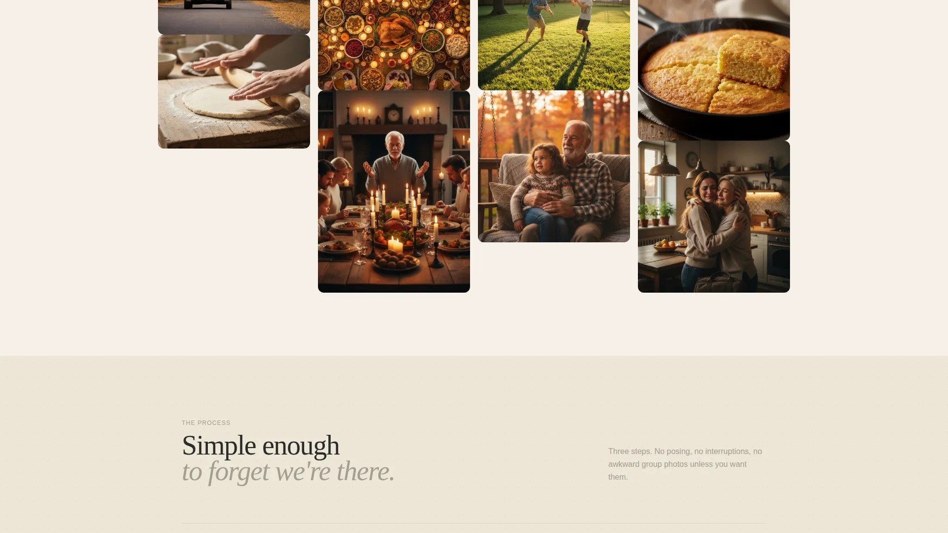 Thanksgiving Photo & Video Service Landing Page