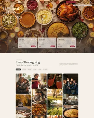 Thanksgiving Photo & Video Service Landing Page