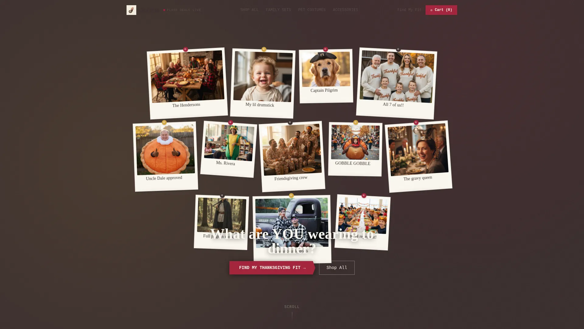 Festive Thanksgiving Costume Landing Page Template