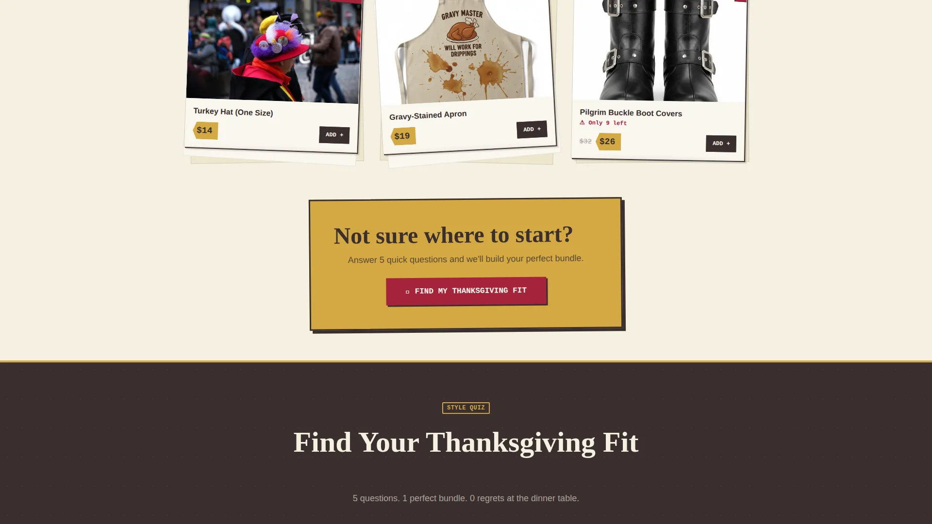 Festive Thanksgiving Costume Landing Page Template