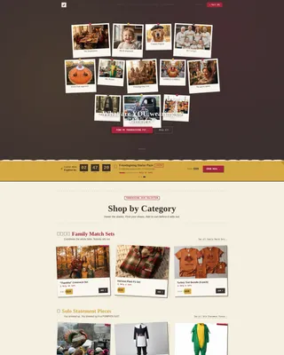 Festive Thanksgiving Costume Landing Page Template