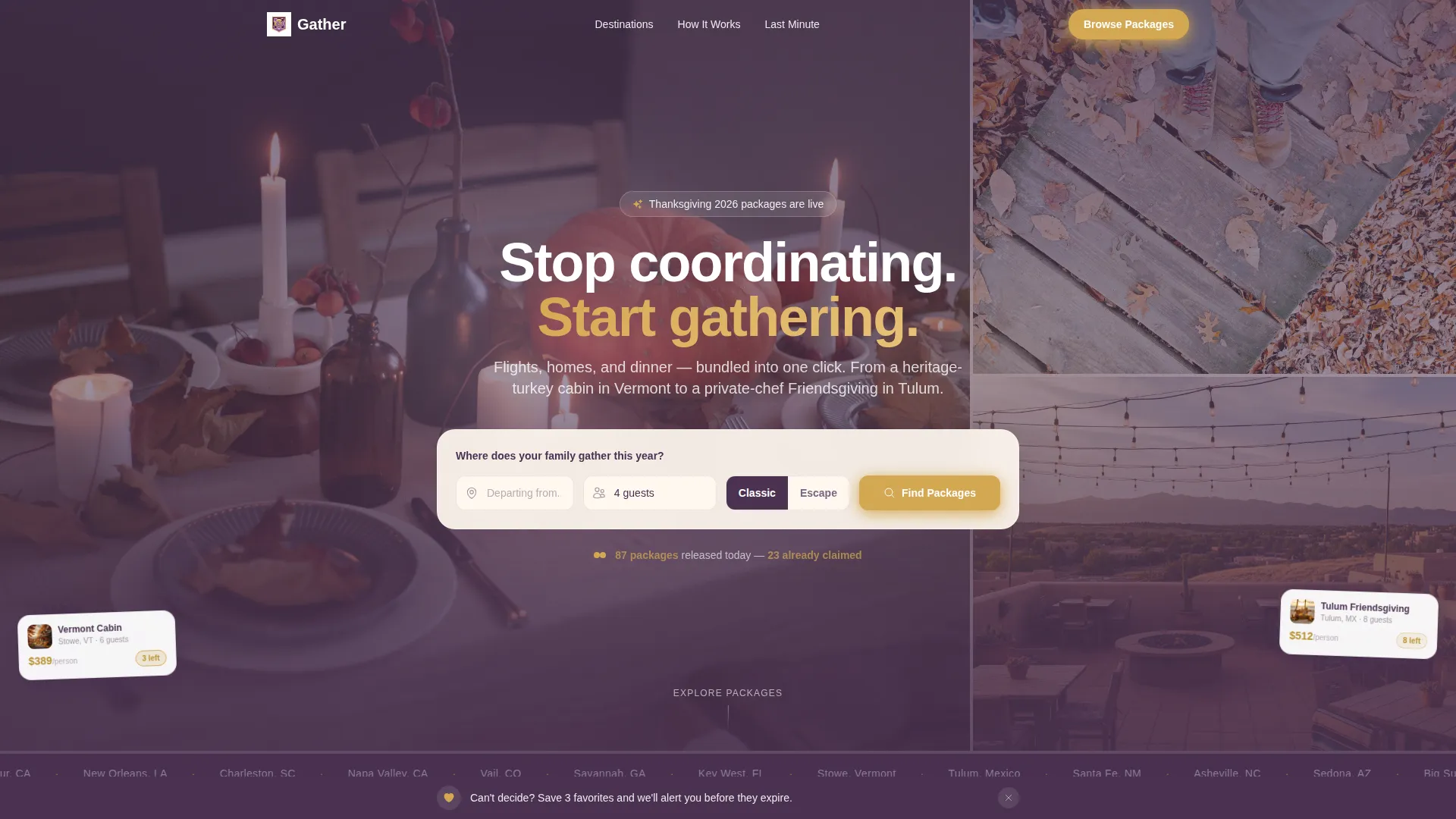 Thanksgiving Travel Package Landing Page Template