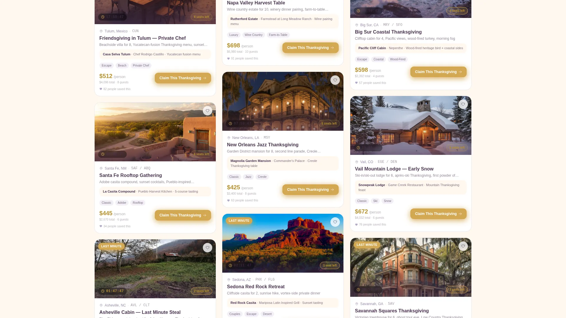 Thanksgiving Travel Package Landing Page Template