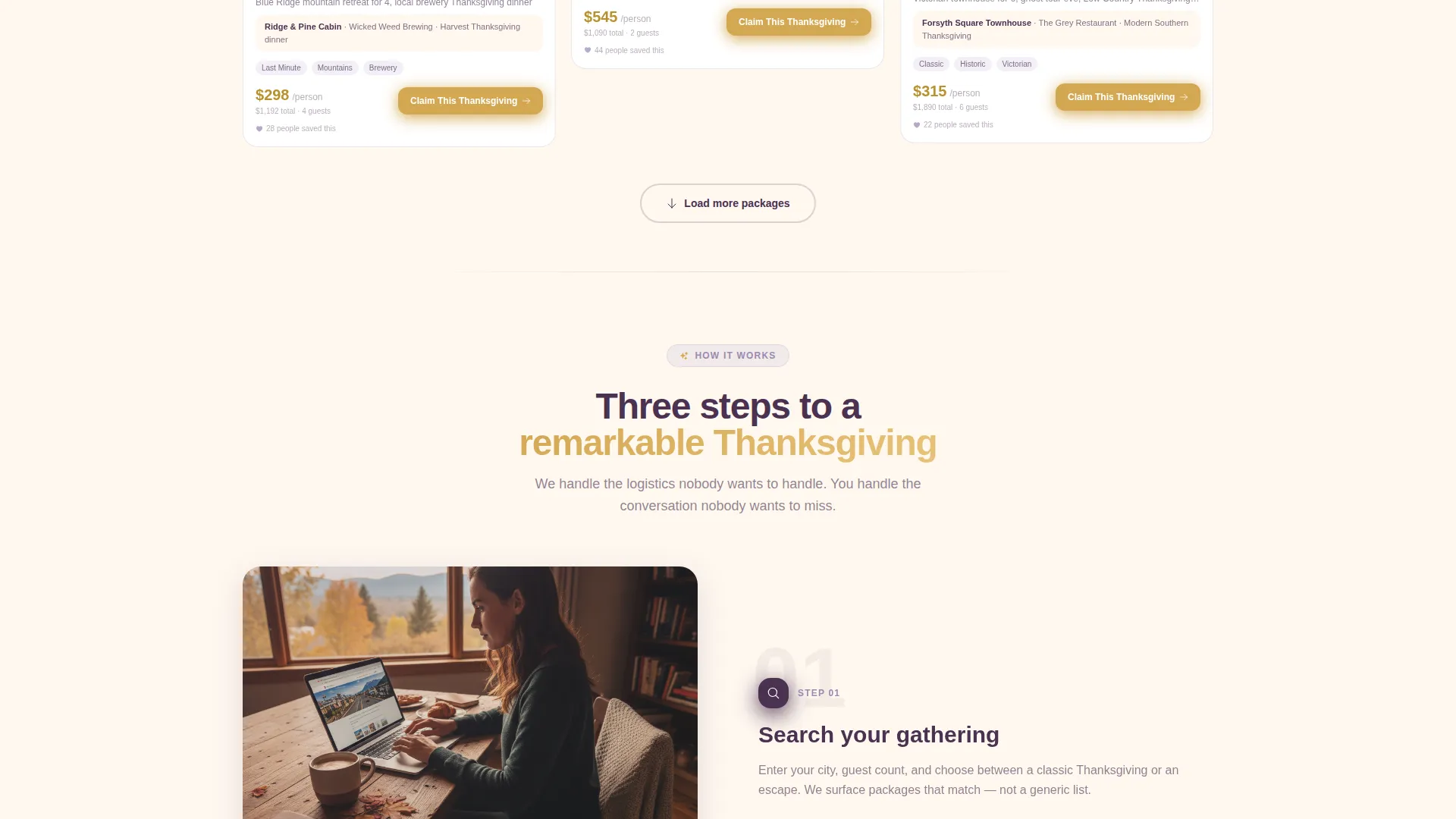 Thanksgiving Travel Package Landing Page Template