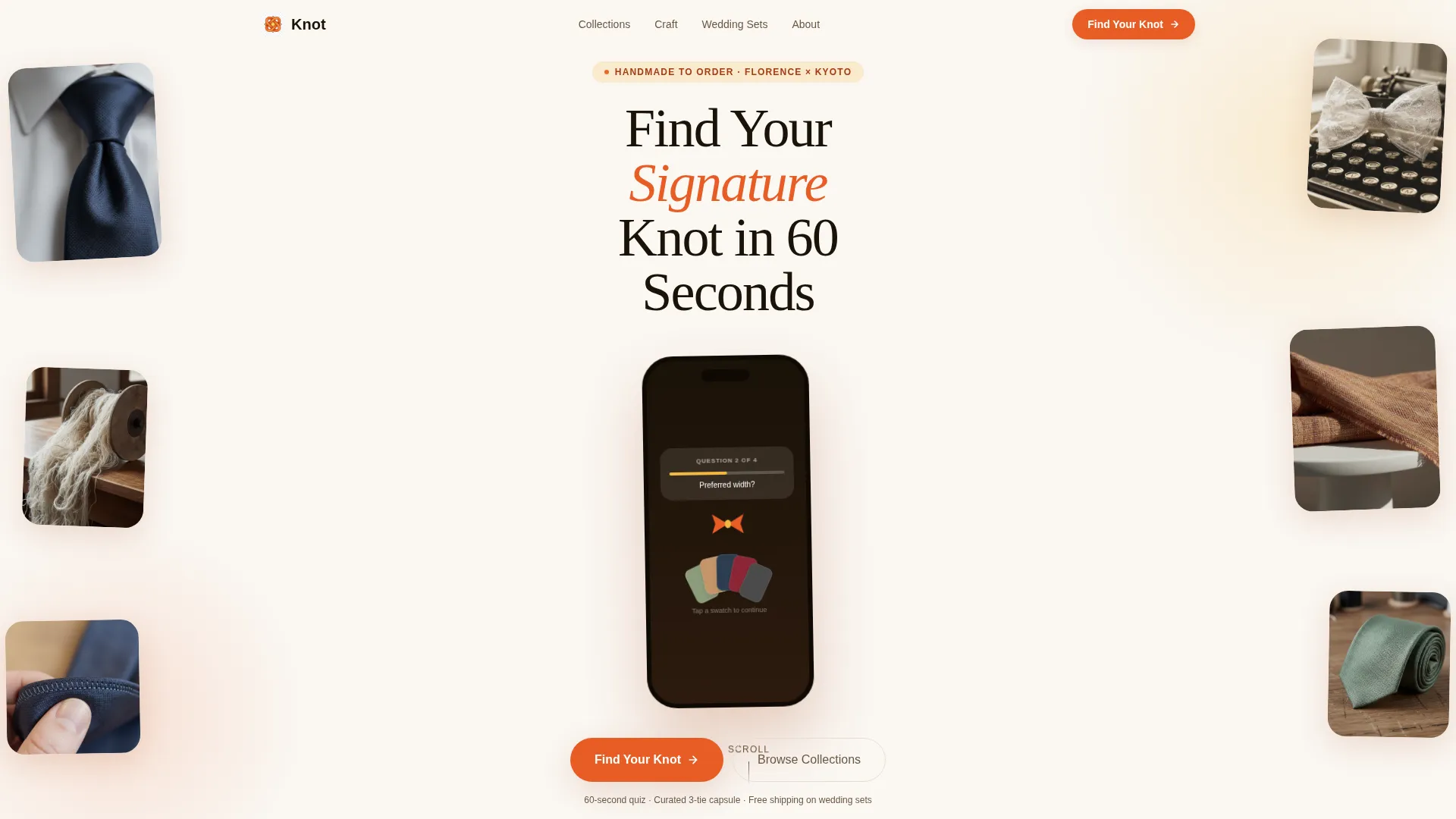 Artisan Neckwear Landing Page Template