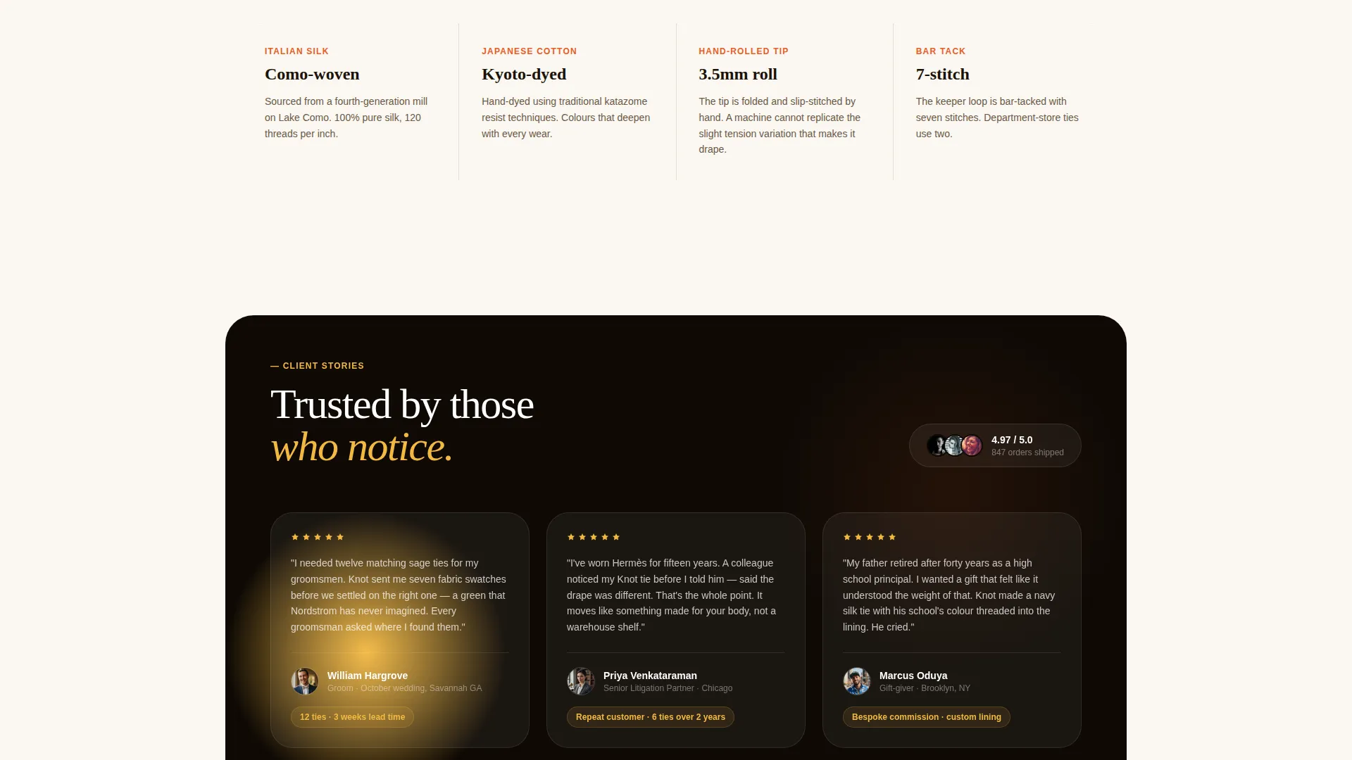 Artisan Neckwear Landing Page Template