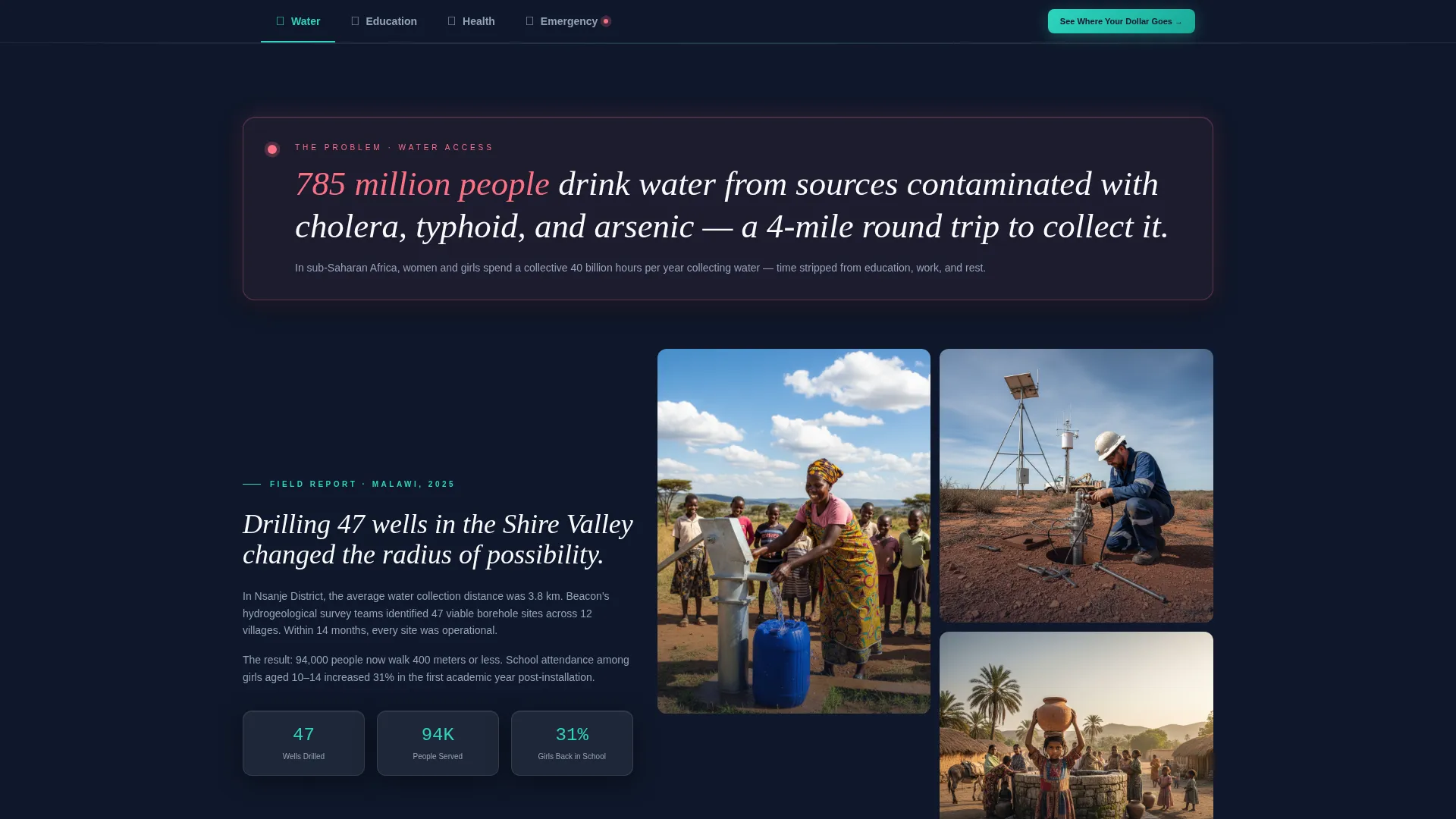 Transparent Nonprofit Landing Page Template