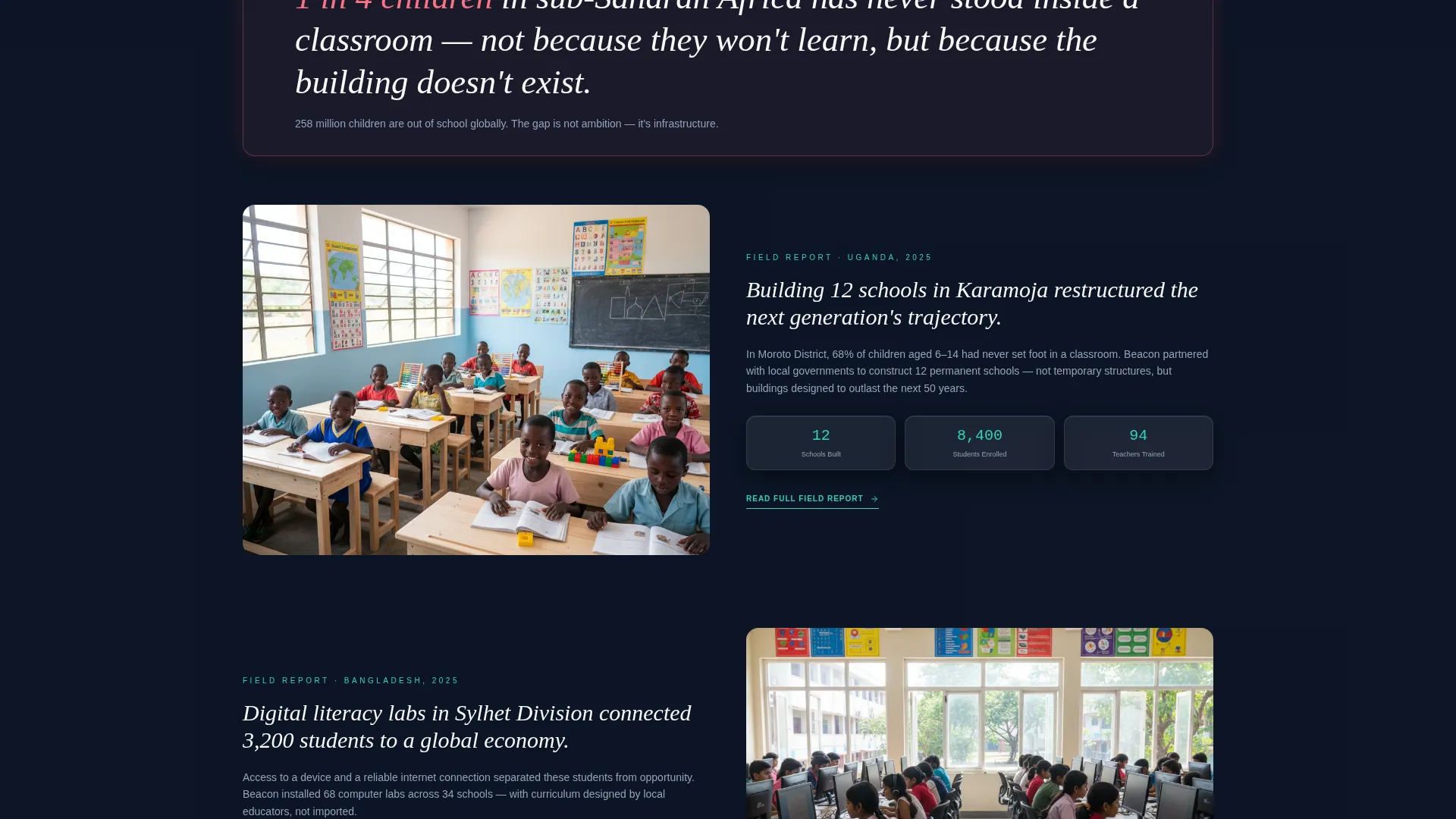 Transparent Nonprofit Landing Page Template
