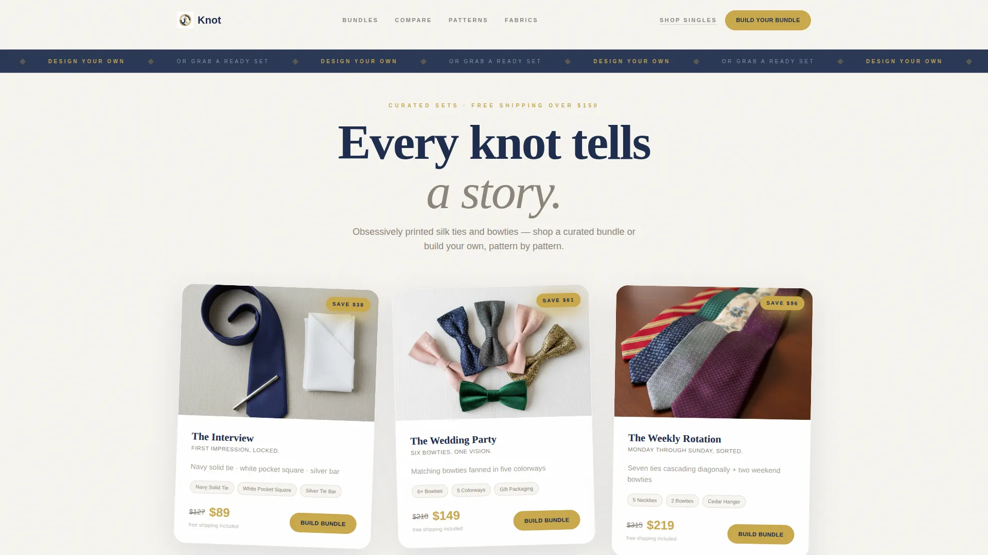 Elegant Ties & Bowties Landing Page Template