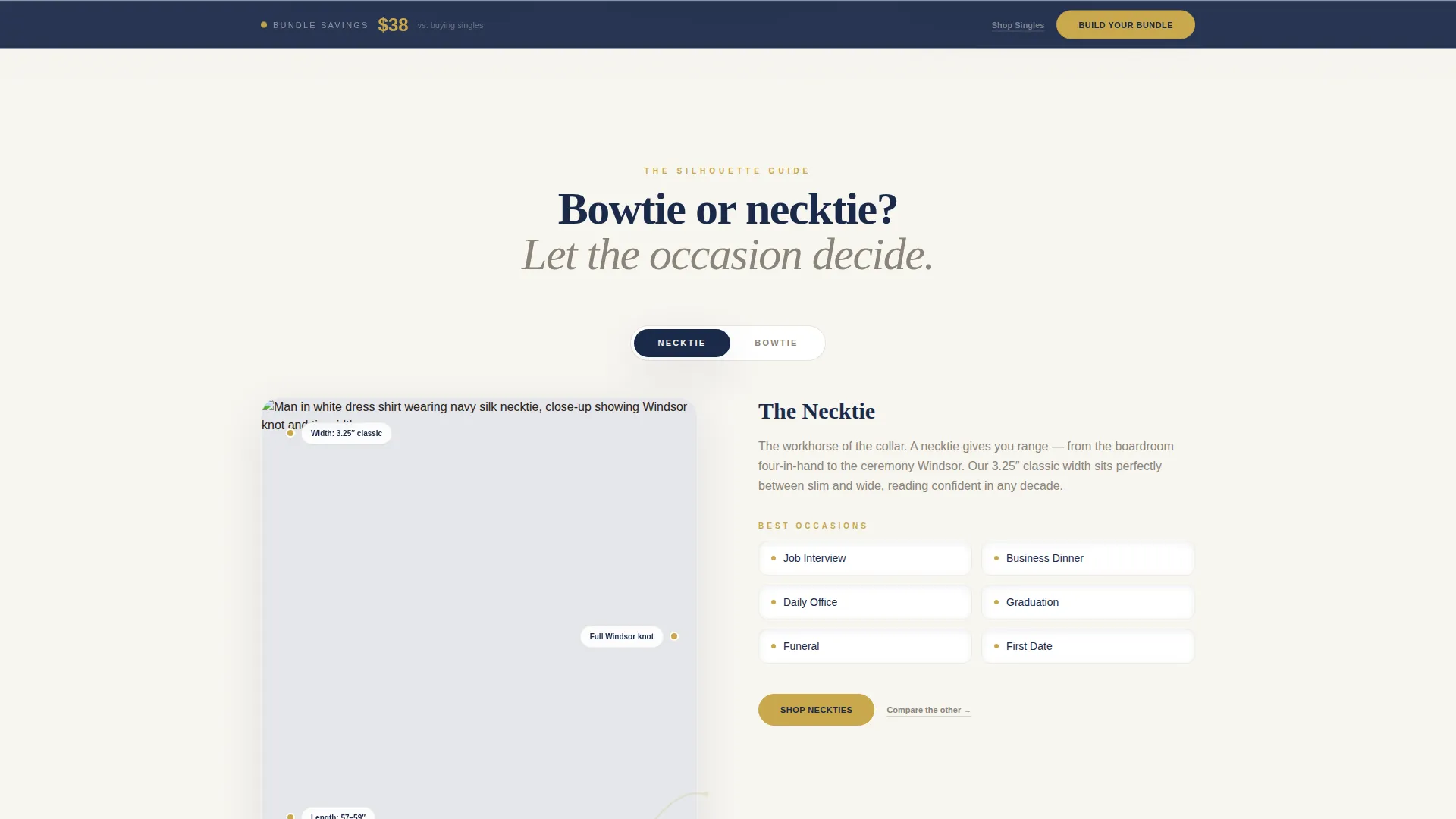 Elegant Ties & Bowties Landing Page Template