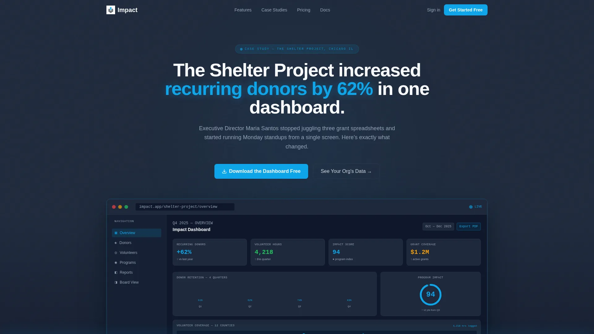 Nonprofit Case Study Landing Page Template