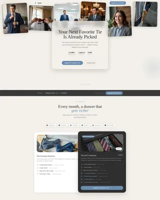 Curated Neckwear Subscription Box Landing Page