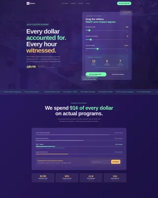 Transparent Nonprofit Landing Page Template