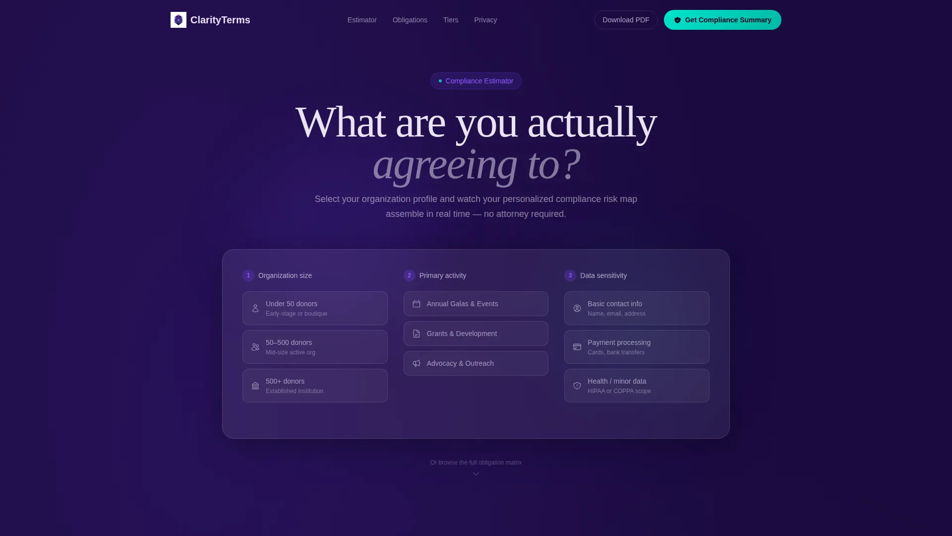 Nonprofit Organization Cost Calculator Website Template