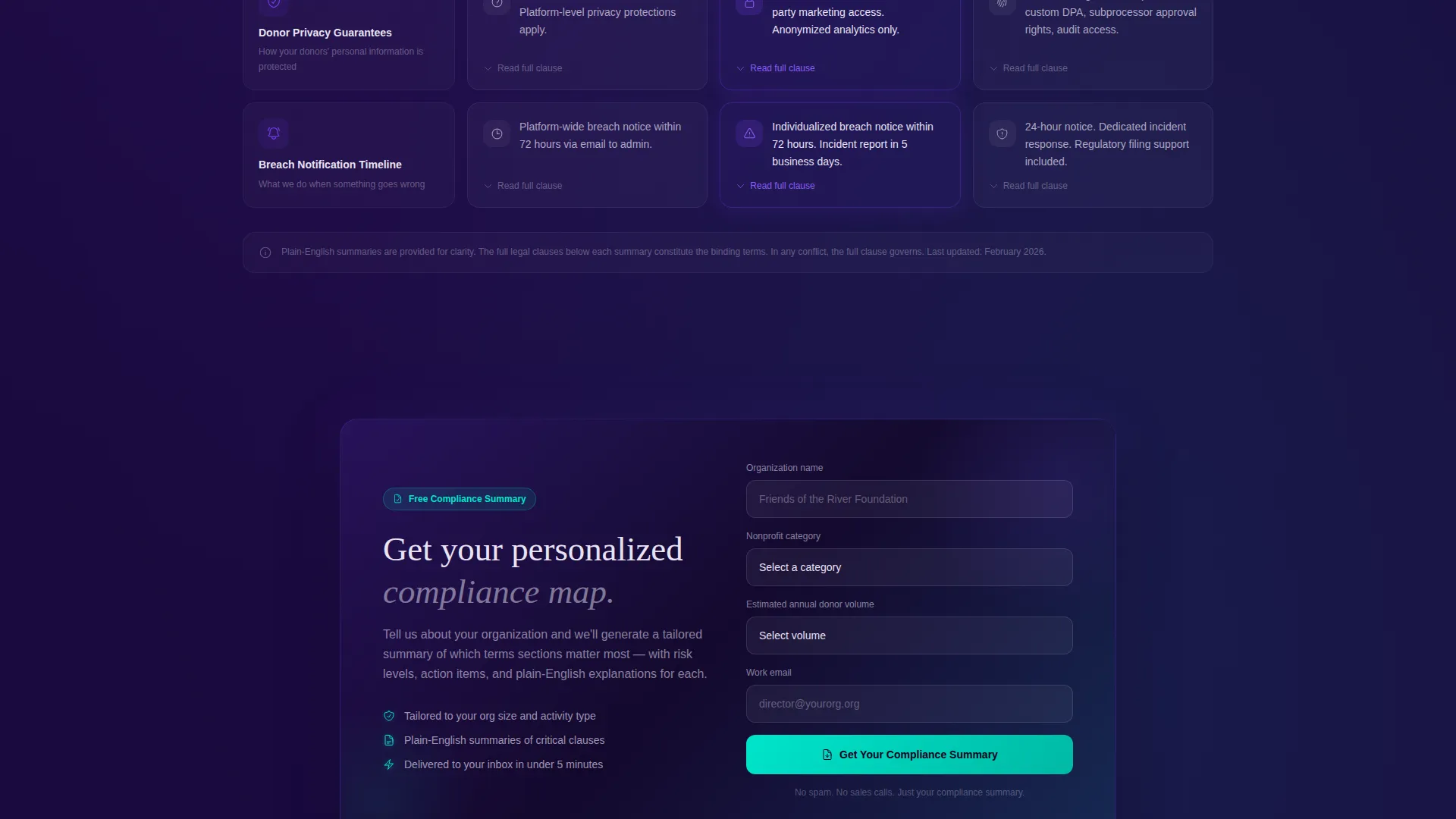 Nonprofit Organization Cost Calculator Website Template