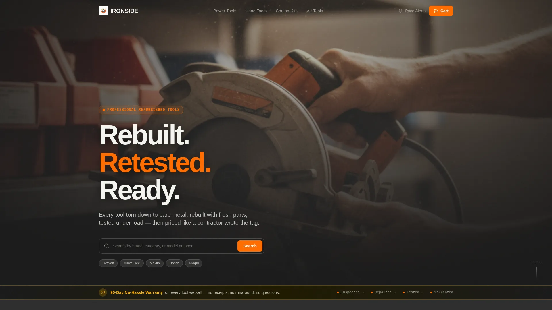 Refurbished Tools Store Landing Page Template
